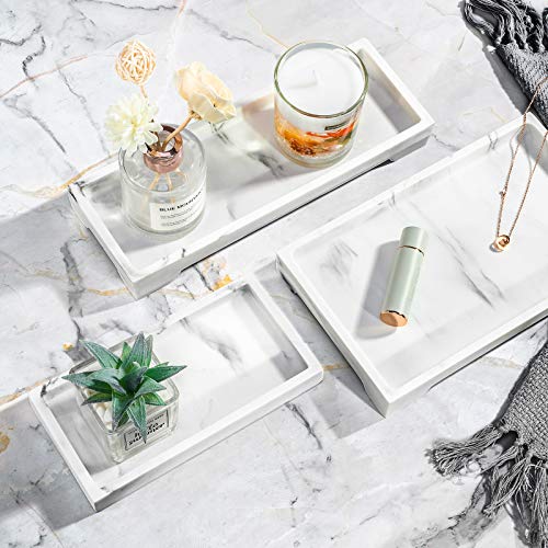 Luxspire Mini Vanity Tray, Resin Jewelry Dish Organizer Ring Holder Display Bathroom Sink Dresser Home Decor Bowl for… - Image 7