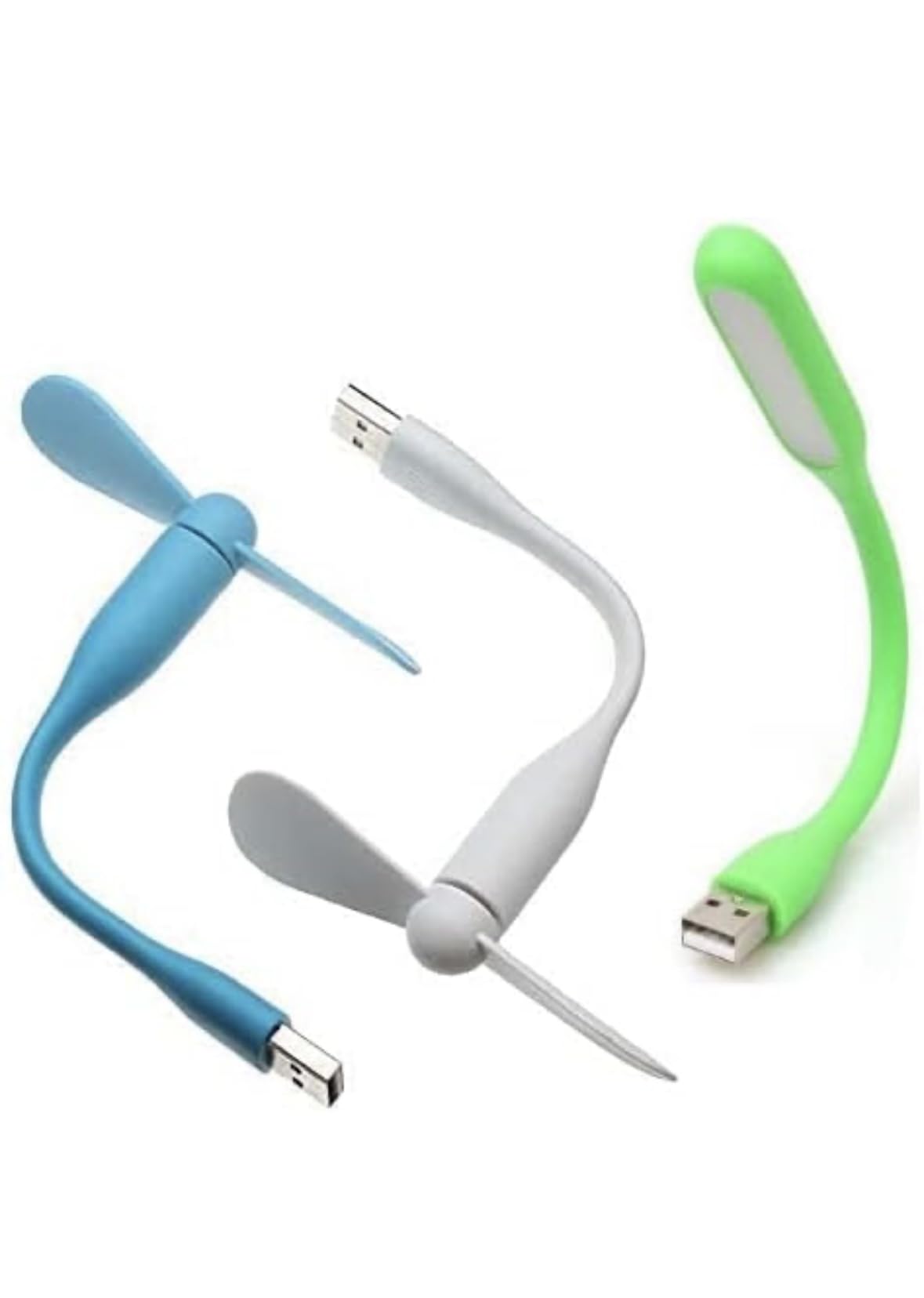 DR-778 Portable Mini USB Dragon Fan with 2 Leaf & 1 Pc Poratble LED Mini Light Connect with Laptop, Smartphone, Powerbank, USB Adapter/Hub (Multicolour)