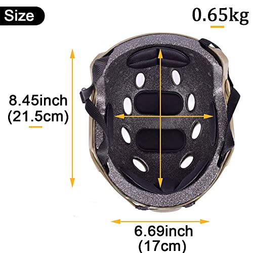 Casque Fast avec lunettes de protection intégrées type PJ pour airsoft et paintball - 7
