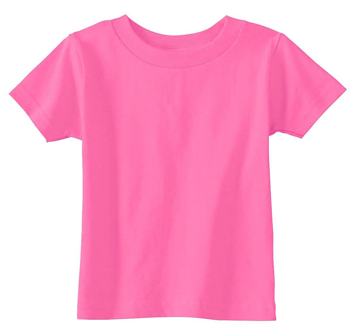 RABBIT SKINS Infant Comfort Ribbed Crewneck Jersey T-Shirt, Raspberry, 24 Months