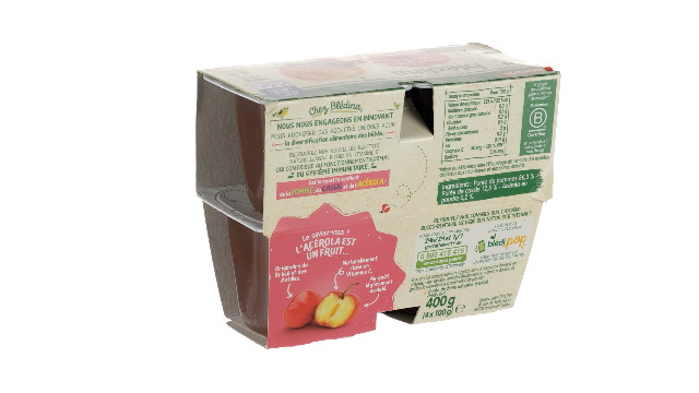Blédina Coupelles Fruits Pommes Rhubarbe Fraises - 4x100g (Lot De 2) - Dès 8 Mois - Sans Sucres Ajoutés