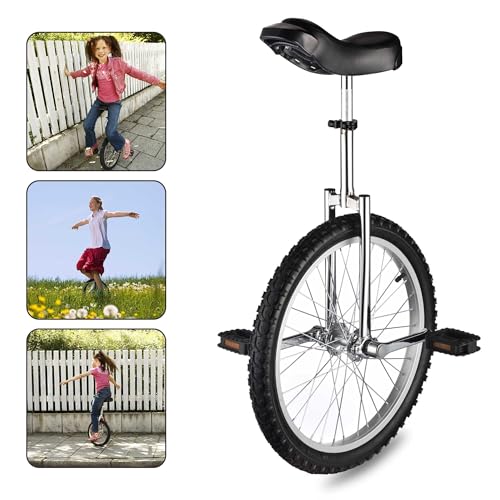 Image of AW 16 /18 /20 /24 Inch Wheel Outdoor Unicycle Adjustable Seat Exercise Bicycle | Fit Adults Kids Outdoor Sports Fitness Exercise, Various colors For Choice