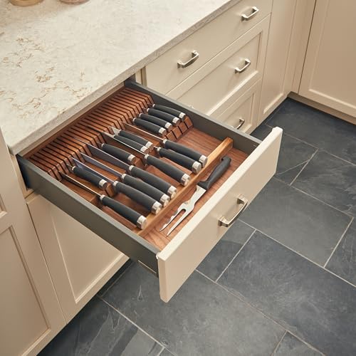 Image of Rev-A-Shelf Trim-to-Custom-Fit Knife Block Drawer Insert Divider Organizer