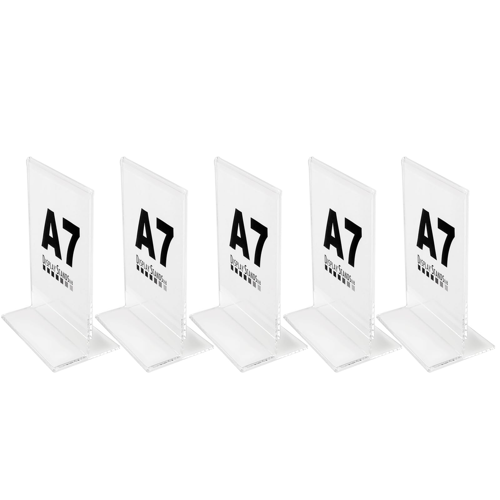 DSL Acrylic Poster Menu Holder - Portrait, Double Sided, Table Display Stand, Sign Holder, Perspex Freestanding Menu Holder (SU-PDS) (5, A7) โ image 1
