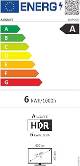 August DA900D 9 Inch Portable TV, Mini Digital Display for Tent, Kitchen, Bedroom, Freeview HD With DVB-T2, Rechargeable Battery, 12V or Mains Powered