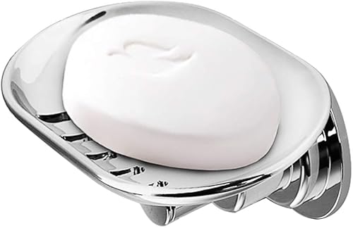 BOPai Elegante jabonera de succión para ducha, potente soporte de jabón con ventosa al vacío, baño y cocina