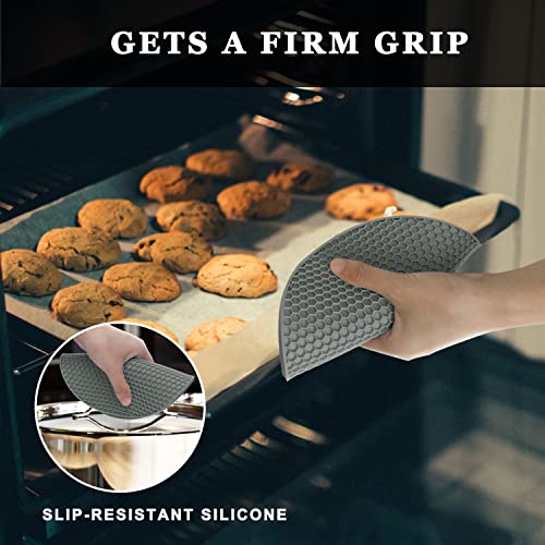 Image of Silicone Trivet Mats, 2 Sizes 7 & 9 Inch Heat Resistant Silicone Hot Pads Pot Holders for Kitchen - Trivets for Hot Dishes, Multipurpose Non-Slip Heat Resistant Mat, Spoon Holder, Drying Mat(Gray)
