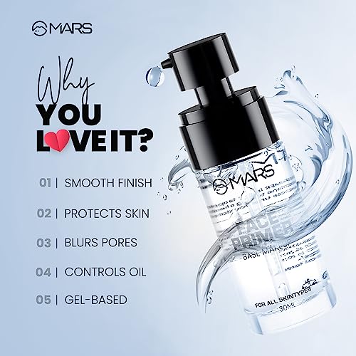 Image of MARS Primer for Face Makeup For All Skin Types | Perfectly Blurs Pores, Wrinkles and Fine Lines | Oil Control | Lightweight Texture (30ml)