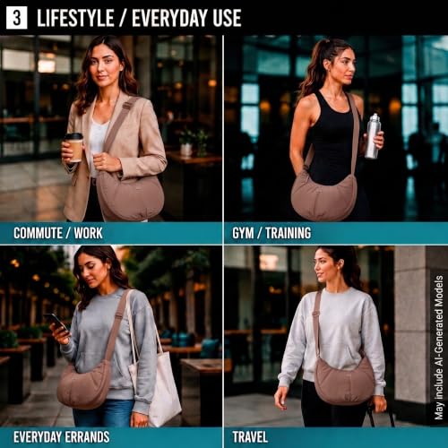 Image of Reebok Womens Crossbody Bag - Lightweight Stylish Nylon Quilted and Non-Quilted Everyday Crossbody Sling Bags for Women