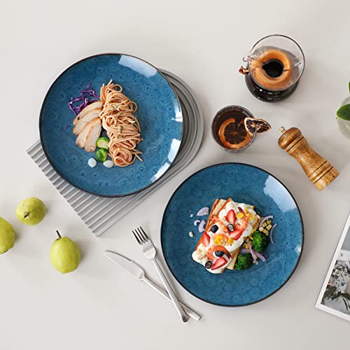 Vancasso Bubble Blue Salad Plates Set Of 6, 8.5 Inch Dish Set, Microwave & Dishwasher Safe #TOP4