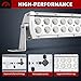 YITAMOTOR 52 Inch White Curved Led Light Bar 300W Spot Flood Combo Led Offroad Lights with Mounting Brackets for Offroad Ford GMC Ram Truck UTV Boat SUV ATV - 27,000 Lumens