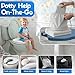 Travel Potty Seat w/ Washable Carry Bag - Perfect for Travel - Padded for Soft Cushion - Portable Reusable Toilet Pottie Training Seats Folds - Toddler Child Baby Kids - Mommy's Helper Cushie Traveler , White