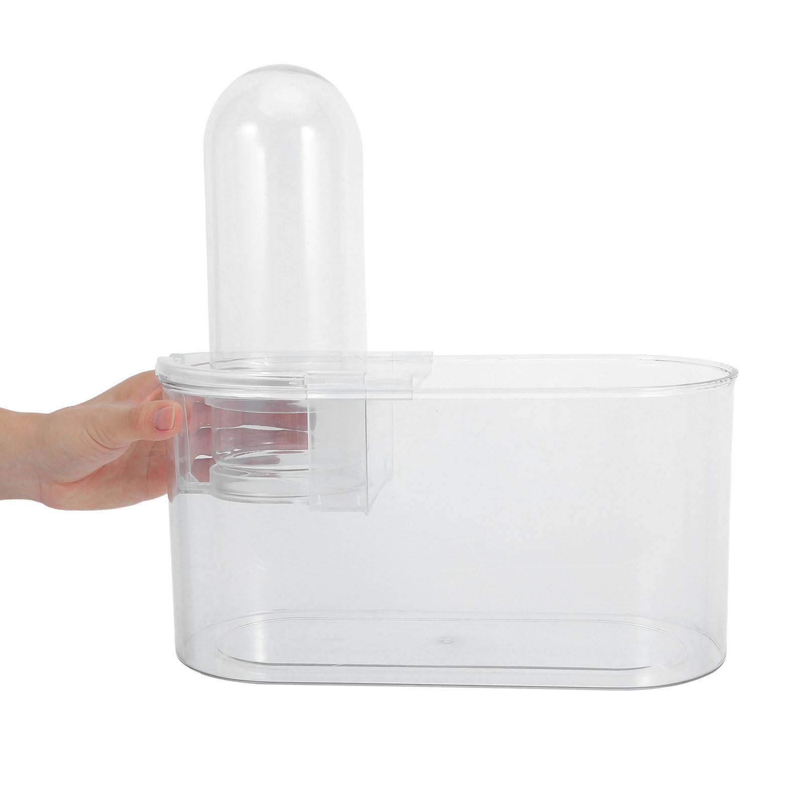 ibasenice Acuario Transparente Plástico Resistente Elevador de Presión Negativa 32x31.4x14 Cm, Limpieza Rápida para Peces Betta y Plantas Acuáticas para Hogar y Oficina