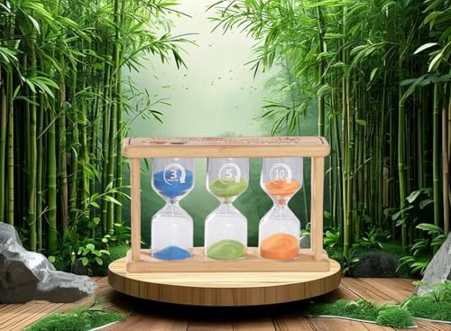 ORDERSOON 3-in-1 Bamboo Sand Timer