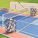 Ball Sports Organizer Storage Cart, Garage Metal Rolling Bin with Thicker Elastic Rope, Ball Holder Rack with Wheels for Volleyball, Basketball, Football, Toys, Gym, Outdoor & Indoor Equipment Storage