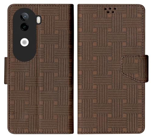 Image of SBMS Flip Cover for iQOO Z9s 5G / Vivo V40e 5G Back Cover Case with Magnatic Closure | Inbuilt Stand | Card & Money Pocket (Mat Brown)