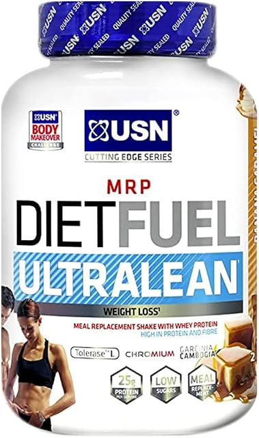 USN Diet Fuel UltraLean Banana Caramel 2KG: Meal Replacement Shake, Diet Protein Powders for Weight Control and Lean Muscle Development