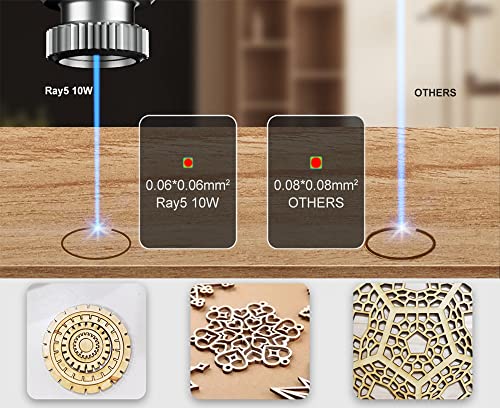 Image of Longer RAY5 Laser Engraver, 10W Output Power, 3.5 inch Color Touch Screen,Working Speed Up to 24000mm /min,Engraving Machine for Wood /Glass /Acrylic /Leather,Working Area: 400 * 400mm
