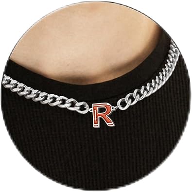 Football Necklaces for Boys Stainless Steel Initial Necklace with Letter A-Z 6.5mm Cuban Chain Gifts for Him Boys Men Teens 16+2 Inches
