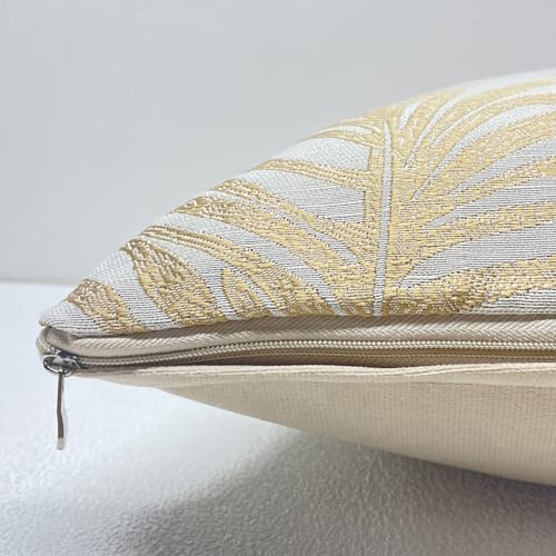 Tennove Cushion Covers 40x40cm Cotton Linen & Velvet Soft Throw Pillow Covers Set of 2 Decorative Tropic Leaf Pattern Square Cushion Cases Pillowcases for Couch Sofa Home Décor - Image 4