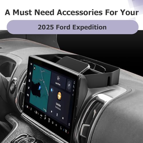 Image of LUWU for 2026 Expedition Dashboard Storage Tray 2025 2026 2027 Ford Expedition Active /Platinum /Tremor /King Ranch 13.2inch Behind Screen Organizer Center Console Dash Tray Expedition 2027 Accessories