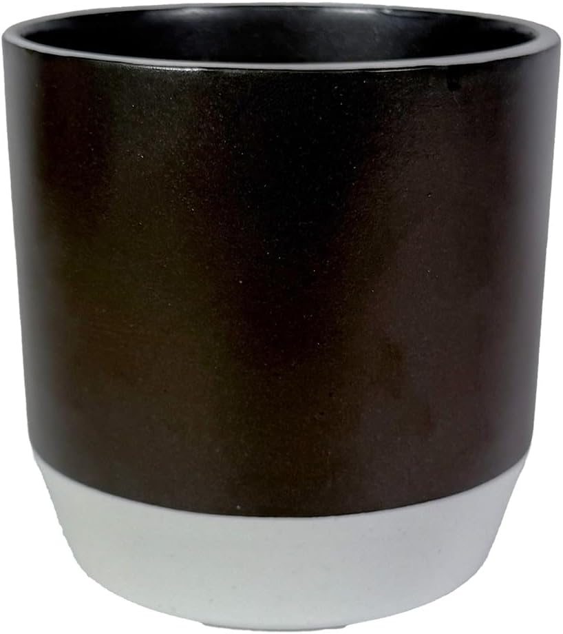 Hasamiyaki Plant Pot, Black and White Two-Tone 3.9 inches (100 mm)