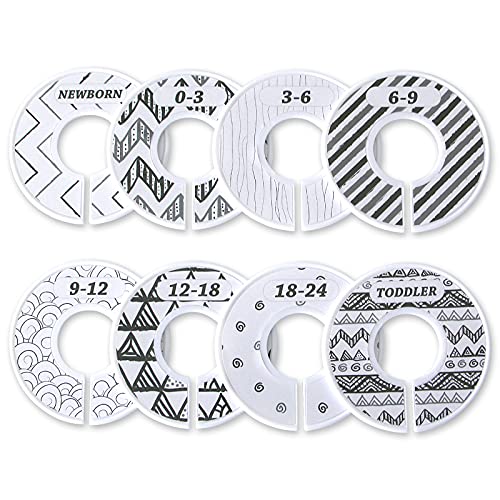 Image of Baby Closet Dividers Unisex Baby Closet Organizer Baby Closet Size Age Dividers Round Nursery Clothing Size Dividers for Boy and Girl from Newborn to Toddlers
