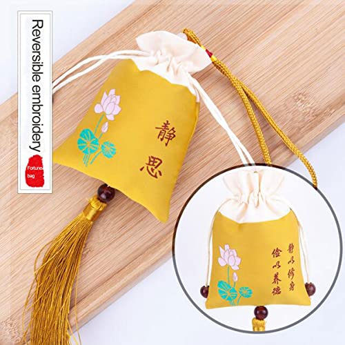 10 bolsas chinas de brocado con cordón para joyas miniatura 4