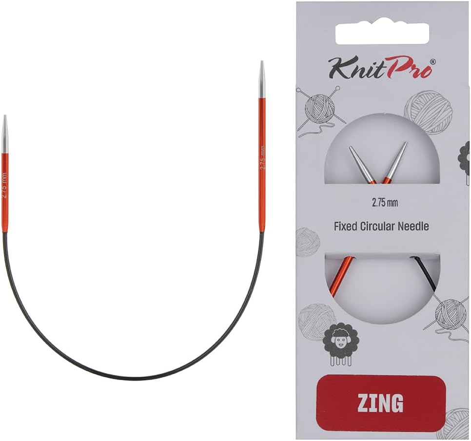 KnitPro Zing Fixed Circular Needles Asymmetrical 10" (25cm) | US Size 2 (2.75mm)