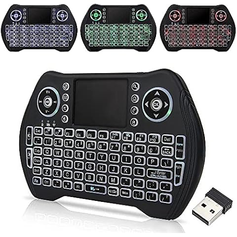Zedo Backlit Mini Wireless Keyboard 2.4G, Handheld Remote with Touchpad Mouse for Android TV Box, Windows PC, HTPC, IPTV, Raspberry Pi, XBOX 360, PS3, PS4 Cover