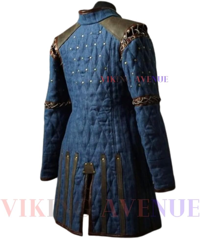 MEDIEVAL GAMBESON THICK PADDED COSTUME JACKET FULL SLEEVE COTTON FABRIC ROLE PLAY ARMOR Reanctment Of SCA LARP