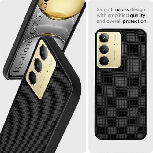 Image of Jkobi Back Cover Case for Realme C75 5G (Textured Grip Design | Micro-Fiber Cloth Inside | Slim and Light Weight | Soft Touch and Feel | Black)