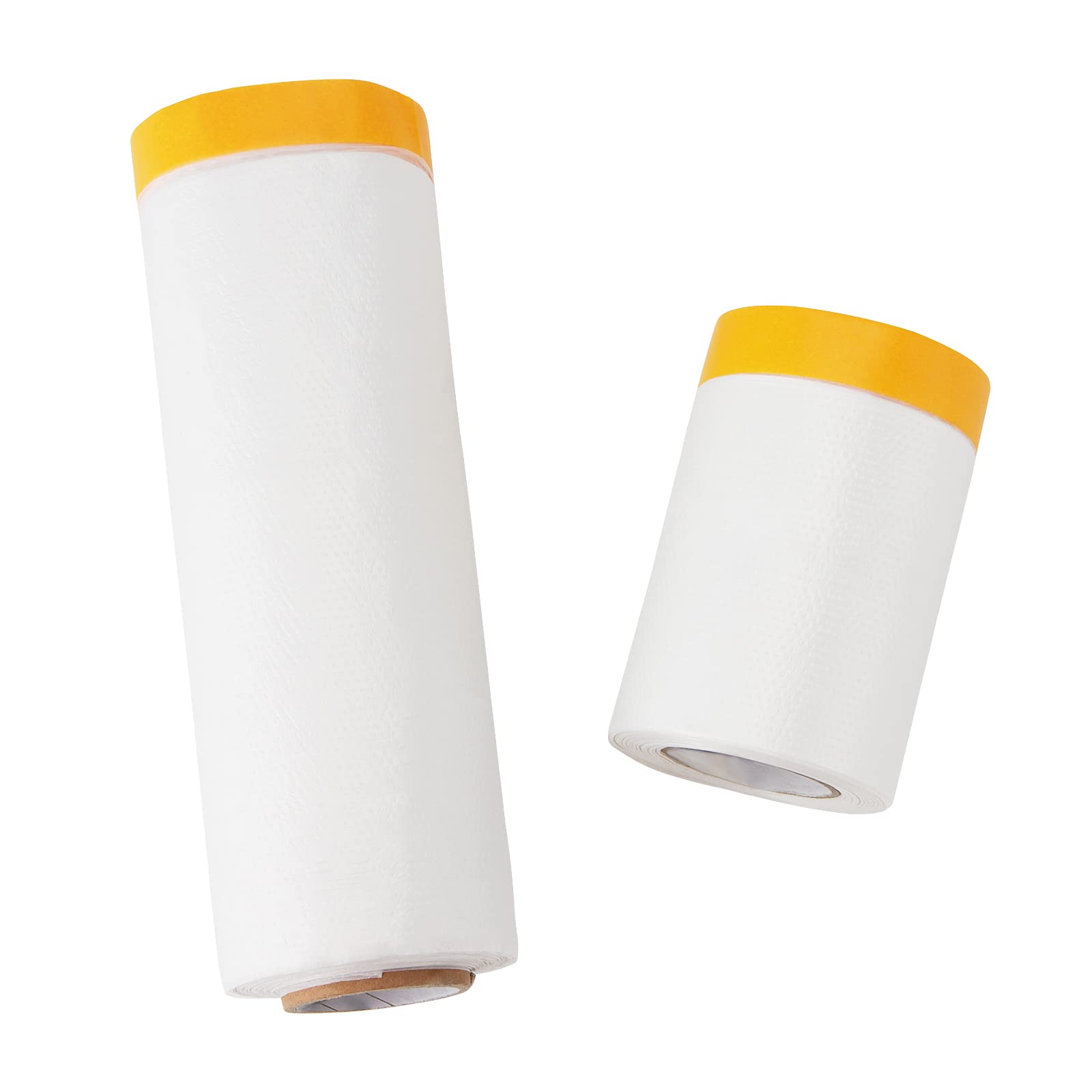 PINGEUI 10 Rotoli Pellicola Adesiva per Mascheratura, Plastica Film per Mascheratura con Nastro Adesivo, Telo Imbianchino Copritutto Protettivo per Lavori, Mobili, 55cm x 20m, 110cm x 20m