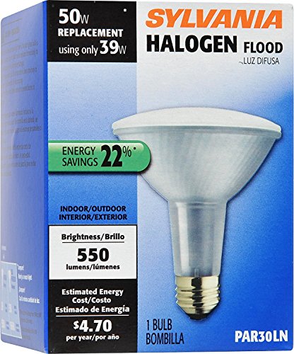 Sylvania 2-Pack 16156 Capsylite Long Neck Halogen Bulb Dimmable / Par30 Reflector Wide Flood Light (50W Replacement) / Medium Base E26 / 39 W / 2850K – Warm White #TOP1