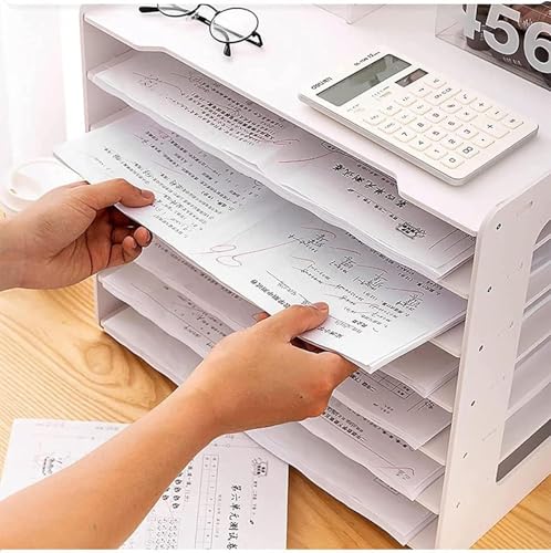 Extra Large A3 Paper Storage Unit for Office and School White Desk Folder Shelf Desk Stationery Tray File Magazine Rack