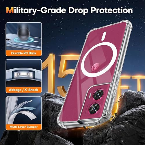 Image of Jkobi Shockproof Crystal-Clear Back Cover for Motorola Moto Edge 50 Fusion (Magsafe Wireless Support | Drop & Camera Protection | Hard Polycarbonate)