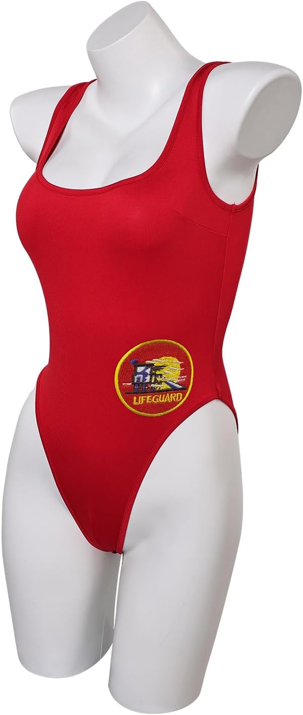 Women Bay Costume C.J. Parker Cosplay Swimsuit Adult Red Bathing Suit One-Piece Bikini Summer Beach Outfits