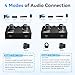 4 Port 3.5mm Stereo Audio Switcher Splitter Box Bi-Directional 4 in 2 Out Passive Mixer with Volume Control, Manual Selector for Speaker Headphone Audio Sharing & Multi-Device Management