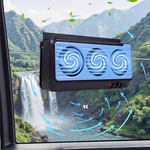Solar Powered Car Window Fan - Window Fans with Exhaust and Intake, Exhaust Fan Ventilation, Portable Quiet Auto Air Circulator for Vehicle Cabin Cooling & Odor Elimination by Generic - Image 6