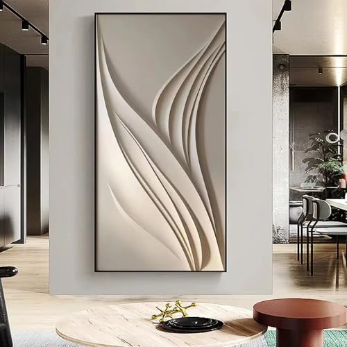 UUDEZO Abstraktes 3D-Leinwandbild mit Struktur modernes Wandbild für die Wohndekoration geometrisches Poster für Schlafzimmer und Wohnzimmer (40 x 80 cm (16 x 32 Zoll))