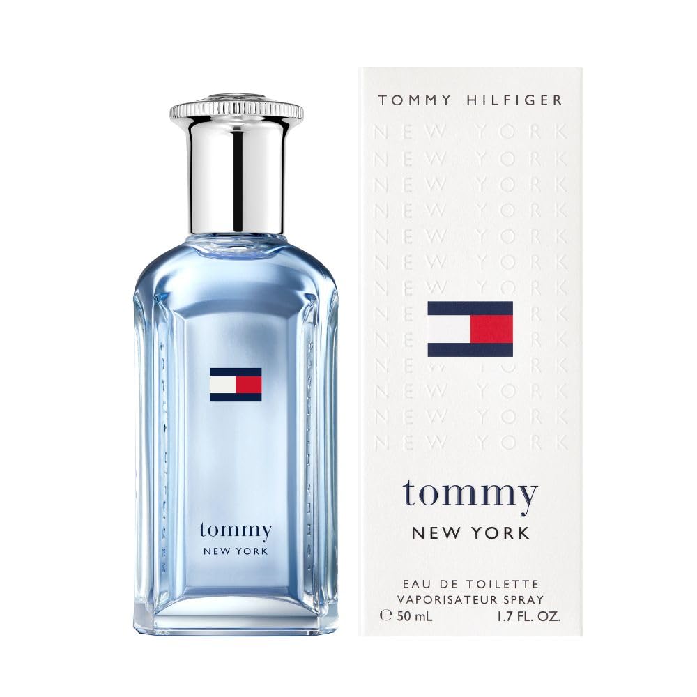 Tommy Hilfiger – Tommy New York Eau de Toilette 50 ml – Perfume para Hombre – Fragancia Fougère Especiada – Notas Especiadas y Amaderadas – Frasco de Vidrio Azul