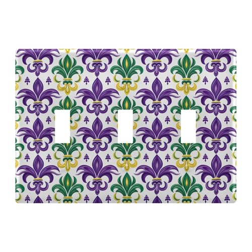 Light Switch Cover Mardi Gras Wall Plates for Electrical Outlets 3 Gang 202a8557