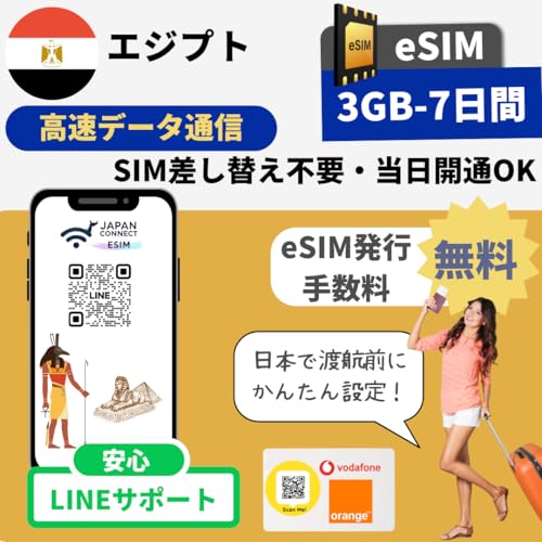 �G�W�v�g eSIM�yVodafone/Orange�z �v���y�C�h | �������s | �����f�[�^�ʐM | �}�j���A���t���y���s��o���� JapanConnect eSIM | sim�t���[�[���Ή� (3GB-7����)