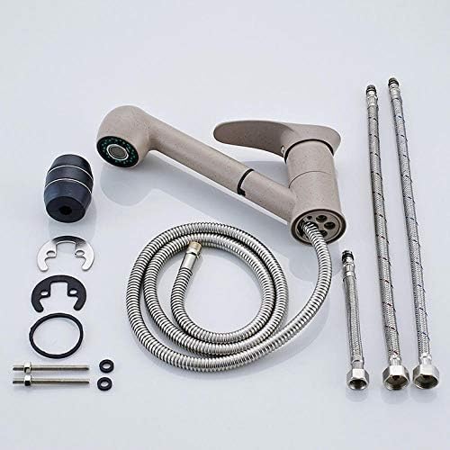Grifos de Cocina extraíbles y giratorios de 360 Grados, Grifo de Cocina ahorrador de Agua, Mezclador de grúa Pulida de latón, Grifo de Agua Caliente y fría.