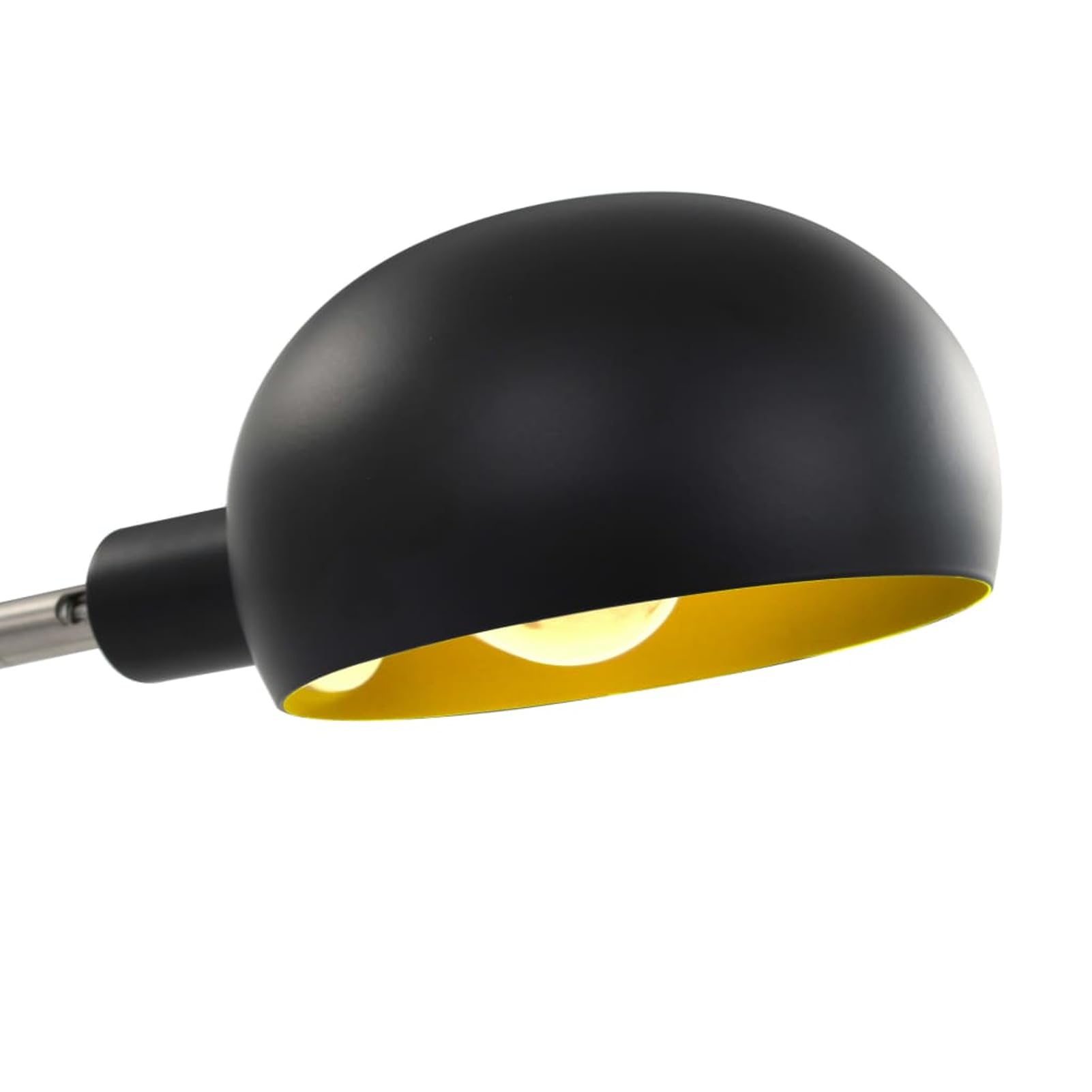 Lampada da Terra ad Arco Moderna 5 Luci Regolabile in Altezza E14 Nero e Oro Acciaio Foglia d'oro 200 cm