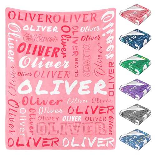 PUREFLY Personalized Baby Blankets with Name,Customized Name Blankets for Kids,Super Soft Plush Fleece,Custom Baby Blanket for Boys,Girl,Personalized Gifts for Newborn