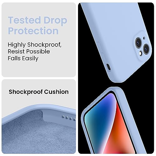 Image of FireNova Designed for iPhone 13 Case, Silicone Upgraded [Camera Protection] Phone Case, Soft Anti-Scratch Microfiber Lining Inside, 6.1 inch, Light Blue