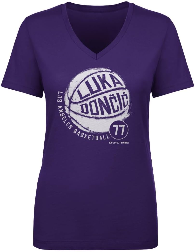 500 LEVEL Luka Doncic Women's V-Neck T-Shirt - Luka Doncic Los Angeles L Basketball