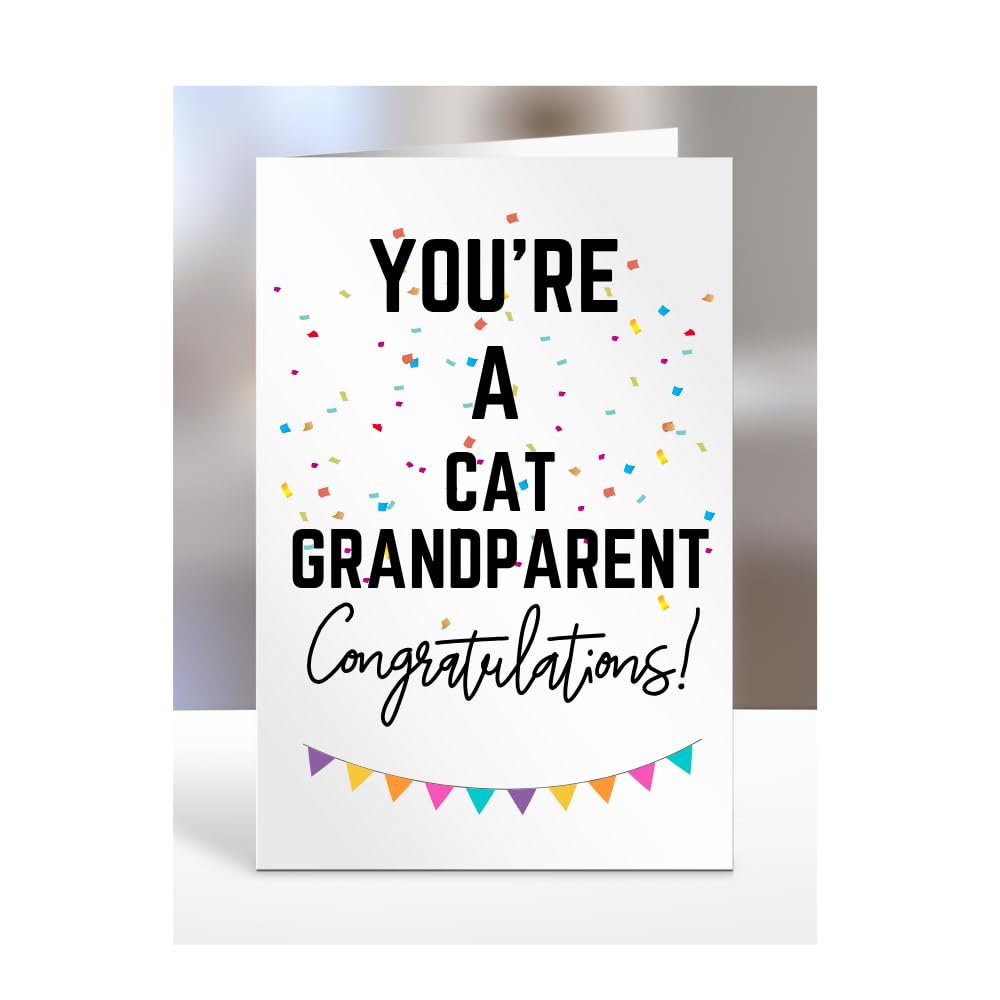 You're a Cat Grandparent card, gifts for men, women, him, her, female, male, presents for Christmas, new, congratulations, baby, you are, A5-173_47 โ image 1