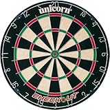 Unicorn Checkout - Diana de cerdas de sisal, araña y Anillo de número, Tablero de Dardos de Nivel de Entrada para Adultos con 6 Dardos